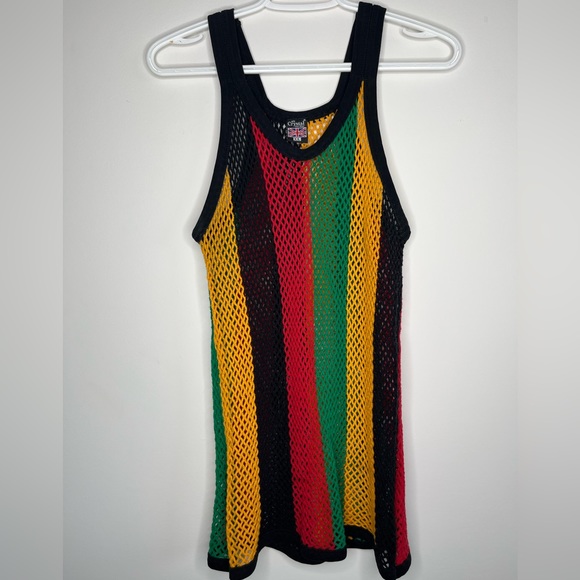 💕 2/25 Rasta Crochet String Tank - Picture 1 of 5